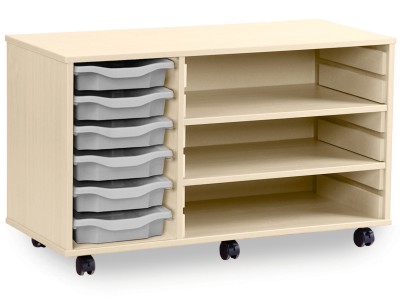 Monarch MEQ6/2S 6 Tray Single Tray Storage Unit with 2 Adjustable Shelves