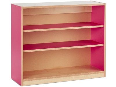 Monarch MAP750BC Open Bookcase with 2 Adjustable Shelves & Coloured Panels - Bubblegum Range
