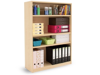 Monarch MEQ1250BC Open Bookcase with 1 Fixed and 2 Adjustable Shelves
