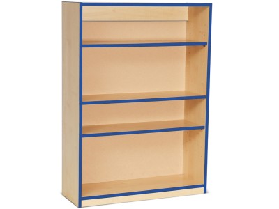 Monarch MEQ1250BCBE Open Bookcase with 1 Fixed & 2 Adjustable Shelves and Blue Coloured Edges