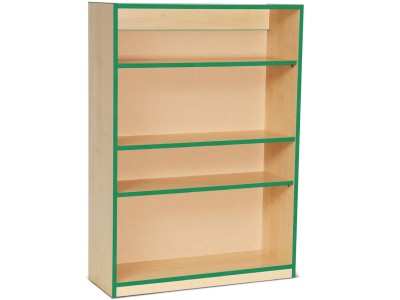 Monarch MEQ1250BCGE Open Bookcase with 1 Fixed & 2 Adjustable Shelves and Green Coloured Edges