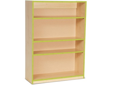 Monarch MEQ1250BCLE Open Bookcase with 1 Fixed & 2 Adjustable Shelves and Lime Coloured Edges