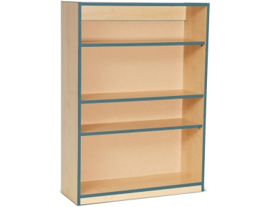 Monarch MEQ1250BCSE Open Bookcase with 1 Fixed & 2 Adjustable Shelves and Metal Blue Coloured Edges