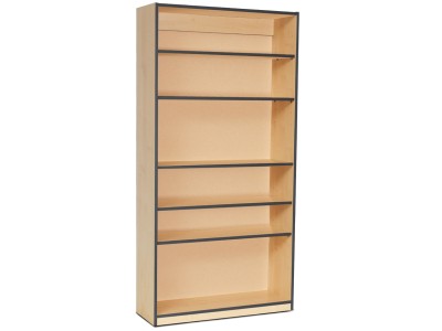 Monarch MEQ1800BCDGE Open Bookcase with 1 Fixed & 4 Adjustable Shelves and Dark Grey Coloured Edges
