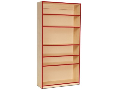 Monarch MEQ1800BCRE Open Bookcase with 1 Fixed & 4 Adjustable Shelves and Red Coloured Edges