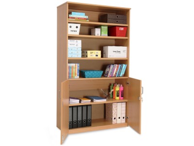 Monarch MEQ1800HC Beech Stock Cupboard with 1 Fixed and 3 Adjustable Shelves and Lockable Half Doors