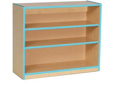 Monarch MEQ750BCCE Open Bookcase with 2 Adjustable Shelves and Cyan Coloured Edges