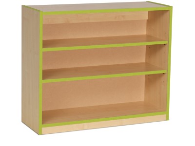 Monarch MEQ750BCLE Open Bookcase with 2 Adjustable Shelves and Lime Coloured Edges