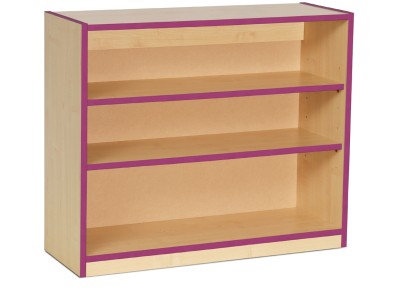 Monarch MEQ750BCPE Open Bookcase with 2 Adjustable Shelves and Purple Coloured Edges