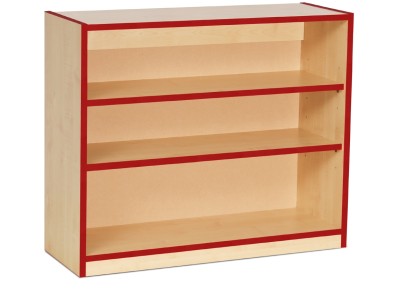 Monarch MEQ750BCRE Open Bookcase with 2 Adjustable Shelves and Red Coloured Edges