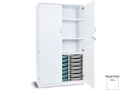 Monarch PRM21C White 21 Single Tray Static Cupboard with 2 Adjustable Shelves and Lockable Doors - Premium Range