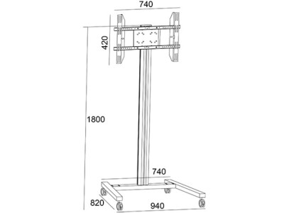 Multibrackets MB0636 M 180 Silver Mobile Display Trolley