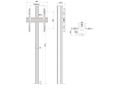 Multibrackets MB0297 180 Micro Adjustable Floormount Column Pro - MBFC1U