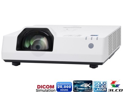 Panasonic PT-TMX380 Projector - 3800 Lumens, 4:3 XGA, 0.46:1 Throw Ratio - Laser Lamp-Free Short Throw