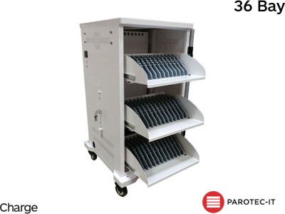 Parotec-IT P-TEC T36V 36 Bay iPad/Tablet/Chromebook Secure Store & Charge Trolley