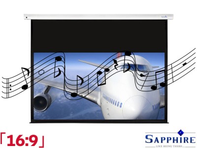 Sapphire 16:9 Ratio 170.4 x 95.8cm Acoustically Transparent Electric IR Projector Screen with Built-in Trigger - SEWS180WSF-ATRAC