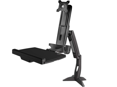StarTech ARMSTSCP1 Single-Monitor Sit-Stand Height-Adjustable Workstation - Black
