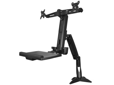 StarTech ARMSTSCP2 Dual-Monitor Sit-Stand Height-Adjustable Workstation - Black