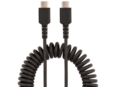 StarTech R2CCC-1M-USB-CABLE 1m USB-C to USB-C Coiled Cable - Black