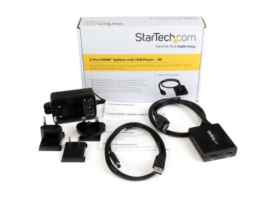 StarTech ST122HD4KU 2-Port HDMI Video 4K Splitter with USB Power
