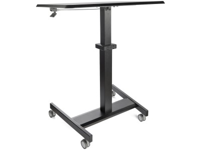 StarTech STSCART2 Sit-Stand Mobile 80x60cm Portable Desk with Locking One-Touch Lift - Black