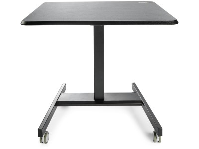StarTech STSCART2 Sit-Stand Mobile 80x60cm Portable Desk with Locking One-Touch Lift - Black