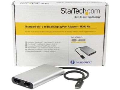 StarTech TB32DP2 Thunderbolt 3 to Dual DisplayPort Adapter