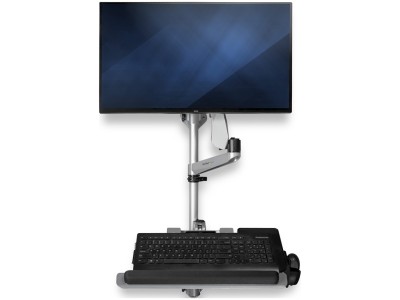 StarTech WALLSTSI1 Single-Monitor Wall-Mounted Height-Adjustable Workstation - Silver - for 13" - 30" Screens up to 9kg