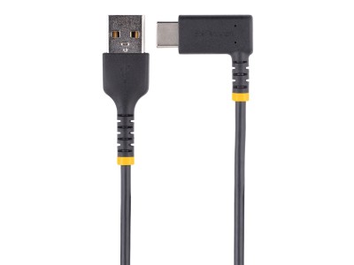 StarTech R2ACR-30C-USB-CABLE 30cm Right-Angled USB-C to USB-A 2.0 Cable - Black