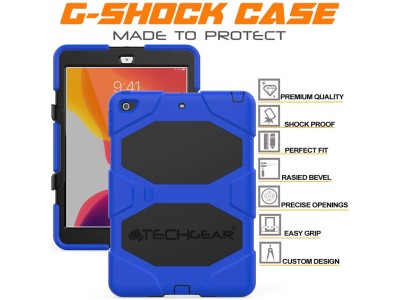TechGear G-Shock Rugged Case for iPad 10.2" - Blue / Black