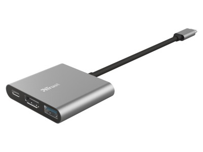 Trust 23772 Dalyx USB-C to 3-in-1 Multiport Adapter Hub - Silver