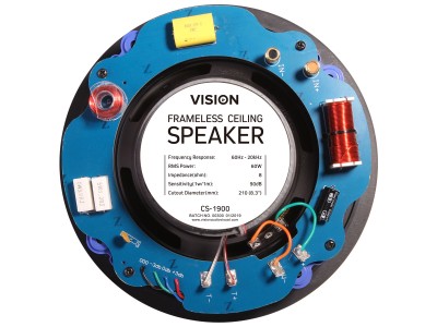 Vision Techconnect TC3-AMP Digital Stereo Amplifier and CS-1900 30w 2-Way Ceiling Loudspeakers Bundle