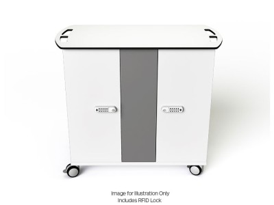 zioxi CHRGT-CB-32-R Chromebook & Netbook 32 Bay Store and Charge Trolley - RFID Lock