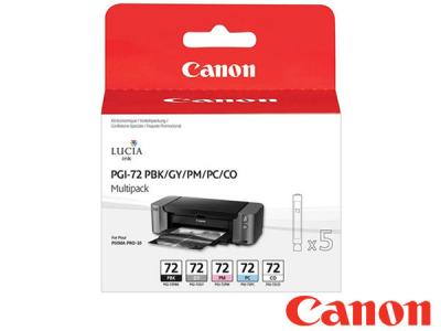 Genuine Canon PGI-72PBK/GY/PM/PC/CO / 6403B007 Ink Cartridge Value Pack to fit Canon Inkjet Printer