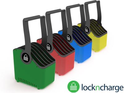 LocknCharge Set of Four Large Carry Baskets with 5 Slots For < 13" Devices - LNC7056