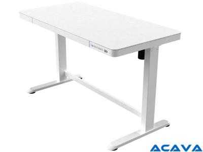 Acava ED20W 1200 x 600 Electric Height Adjustable Sit-Stand Desk with Drawer & Fast USB Chargers - White Frame with MFC Top