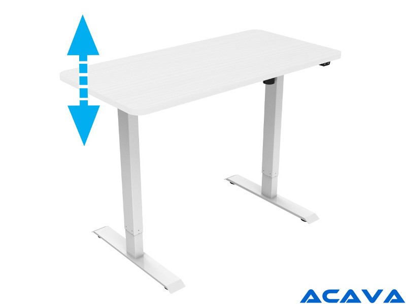 Acava EDF21SS 1200 x 800 Electric Height Adjustable Sit-Stand Desk - White Top with Silver Frame