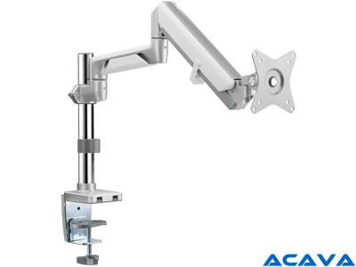 Acava GU70P1SV LCD Arm Sit-Stand Desk Pole Mount with Built-in USB - Silver - for 17" - 32" Screens up to 9kg