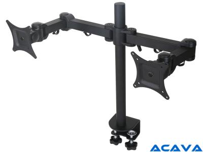 Acava MDM12DB Dual LCD Arm Sit-Stand Desk Mount - Black - for 15" - 27" Screens up to 10kg