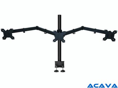 Acava MDM23TB Triple LCD Arm Sit-Stand Desk Mount - Black - for 15" - 24" Screens up to 10kg