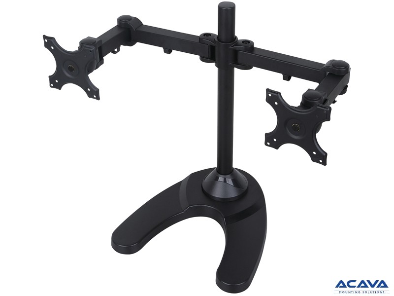 Acava MMS10D Dual LCD Arm Desk Stand - Black - for 15" - 24" Screens up to 6kg