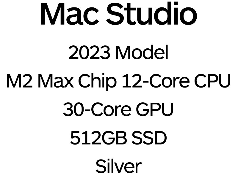 Apple Mac Studio 2023 - 12-Core M2 Max Chip, 30-Core GPU, 32GB Memory, 512GB SSD Storage - Silver / MQH73B/A