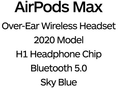 Apple AirPods Max Wireless Over-Ear Headphones - MGYL3ZM/A - Sky Blue