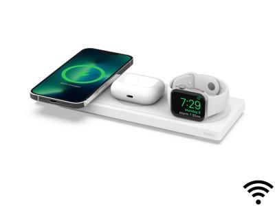 Belkin BOOST↑CHARGE PRO 3-in-1 Qi Wireless Charging Pad with MagSafe - White - WIZ016MYWH