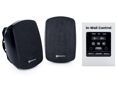 ConXeasy SWA401 Black Pair of 20w Speakers with 40w Amplifier In-Wall Control - 3 Year Warranty