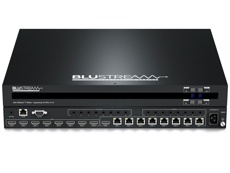 BluStream C88CS Contractor 8x8 HDBaseT™ CSC Matrix - 70m (4K up to 40m)