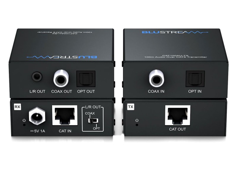 BluStream CAT100AU Digital Audio over CAT5e/6 Extender Kit - 300m Range (100m for 192kHz)