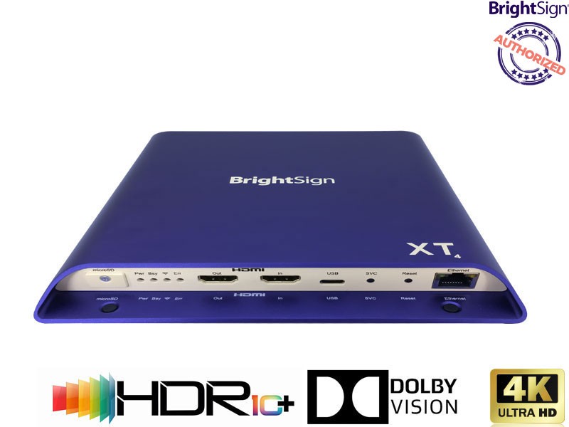 BrightSign XT1144 4K I/O Player with Live TV Input, Dolby Vision and HDR10+