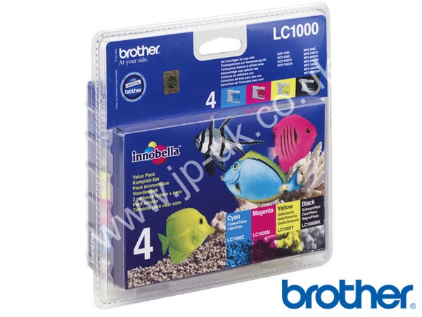 Genuine Brother LC1000 CMYK Ink Bundle to fit DCP-770CW Inkjet Printer  