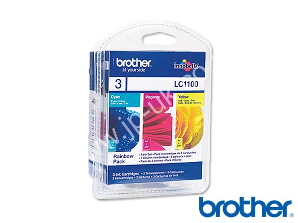 Genuine Brother LC1100 CMY Ink Bundle to fit MFC-990CW Inkjet Printer  